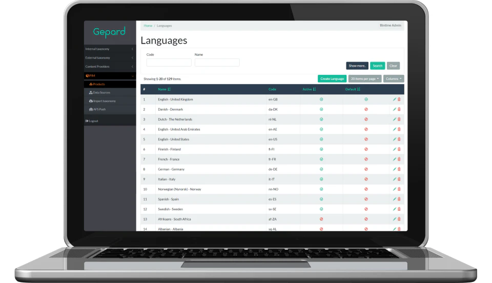 screenshot of Gepard PIM